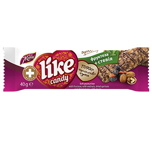 Батончик "Like" горіх+чорнослив+курага на фруктозі зі стевією